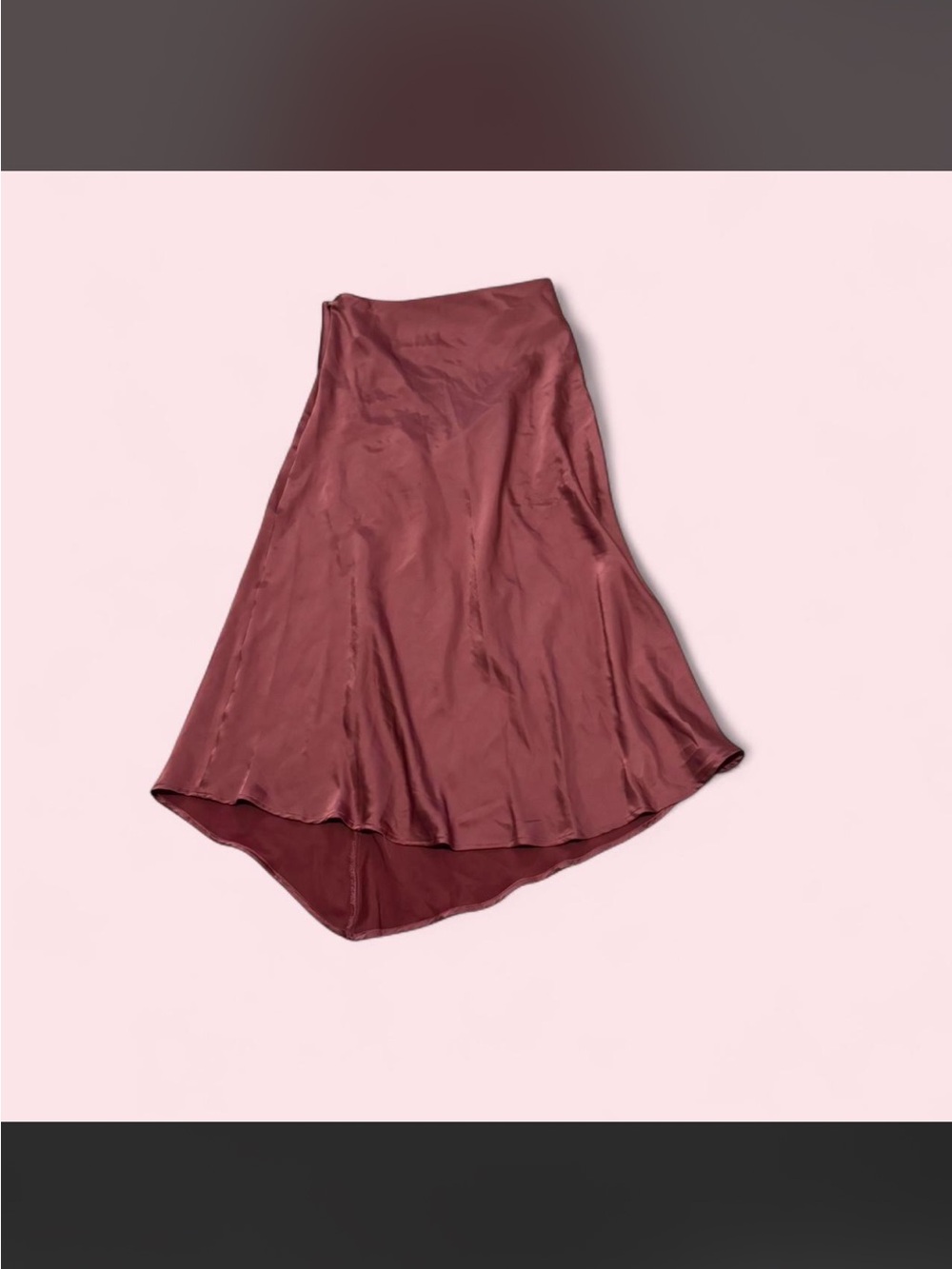 Worthington Asymmetrical Satin Midi Skirt in Mauve - Picture 2 of 3